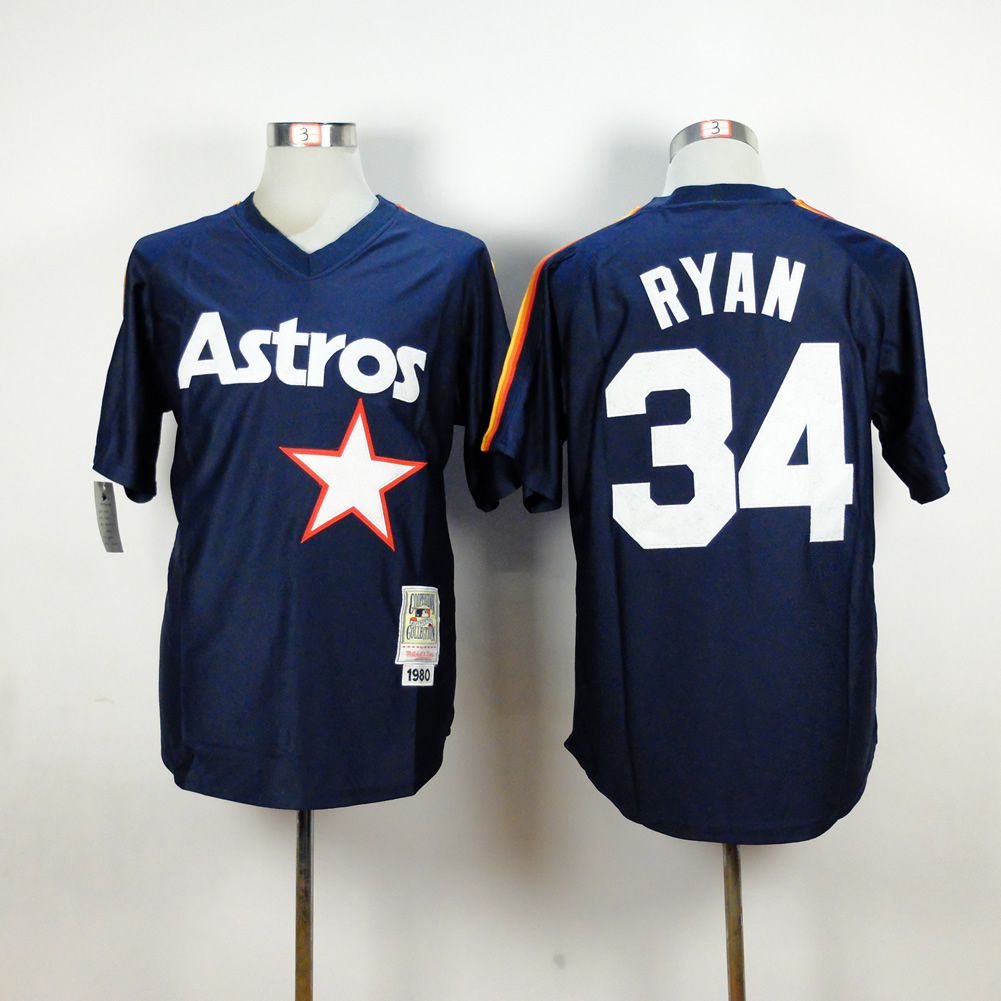 Men Houston Astros 34 Ryan Blue MLB Jerseys